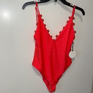 Tularosa coral orange one piece swimsuit. Size medium